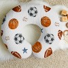 Sweet Jojo Designs Baby Boy Muslin 100% Cotton Nursing Pillow Cover Watercolor Sports Theme Blue Brown and Orange - 4 of 4