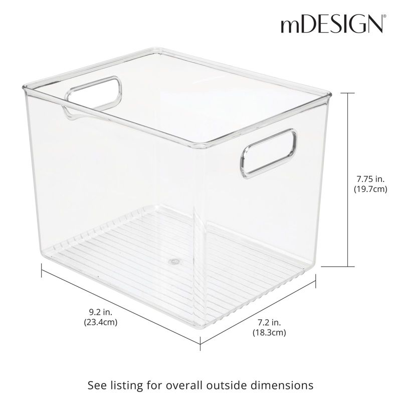 mDesign Plastic Bathroom Vanity Storage Organizer Bin with Handles, 4 of 9