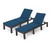 GDFStudio Laraine Outdoor Wicker Armless Adjustable Chaise Lounge with Cushion (Set of 2) - 2 of 4