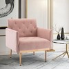 LOVMOR Modern Accent Chair w/Rose Golden feet & Upholstered,leisure single sofa for Living Room Bedroom Office - 2 of 4