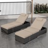 Wicker Chaise  Outdoor，Reclining Adjustable Pool Rattan Chaise Chair，Patio Rattan Wicker Chaise Lounge Chair Set of 2,  for Pool Deck - 2 of 4