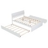 VASIP Modern Twin Size Bed Frame with Trundle,White High Gloss Headboard & Creamy White Footboard, for Kids' Room,Guest Room,Small Space - 4 of 4