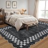 Scalloped Washable Rug, Modern Geometric Low-Pile Carpet, Non-Slip, Stain-Resistant Floor Mat for Living Room, Bedroom, Dining - 3 of 4