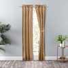 Ellis Curtain Lisa Solid Color Poly Cotton Duck Fabric Tailored Panel Pair with Ties 3" Rod Pocket Tan - image 2 of 4