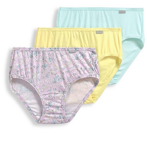 Jockey Womens Elance Hipster 3 Pack Underwear Hipsters 100% cotton 7 Green  Icicle/Light Yellow/Soft Spring