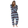 Just Love Womens One Piece Winter Holiday Adult Bodysuit Faux Shearling Lined Hoody Xmas Pajamas - 2 of 4