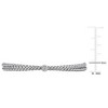 EVERLY JEWELRY | Sterling Silver  0.02 CT TGW 1 Station Cubic Zirconia 2-Row 5.5mm Wide Stretch Braided Bangle - 2 of 4
