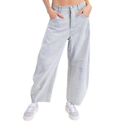 Women's Little Mots Pinstriped Barrel Jeans - ee:some