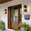 DAKAFUL 2-PACK Vintage Outdoor Wall Light Fixture,22in Glass Lantern,Weather Resistant Fixture for Front Door, Yard(Matte Black) - 2 of 4