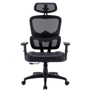 VECELO Swivel Ergonomic High Back Mesh Office Chair with Adjustable Headrest Armrest, Black - 1 of 4