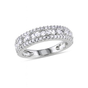 Amy and Annette Three Row Brilliant-Cut Simulated Diamond Eternity Band Ring in Sterling Silver - 1 of 4