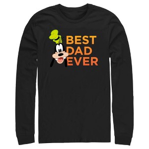Men's Mickey & Friends Father's Day Best Goofy Dad Ever Long Sleeve Shirt - 1 of 4