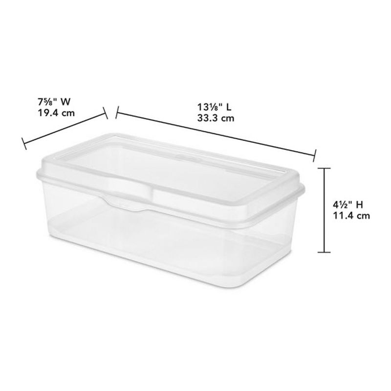 Sterilite Clear FlipTop Plastic Stacking Storage Container Tote with Latching Lid for Home Organization in Closets, Playroom, or Craft Rooms, 4 of 7