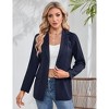 Womens Casual Blazer Lightweight Open Front Business Suit Jacket Long Sleeve Button Work Office Blazers with Pocket - 2 of 4