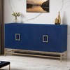 Retro-Style Sideboard Buffet Cabinet with Adjustable Storage Shelves,4 Doors and Rectangular Metal Handles for Living Room - Leovsnove - 2 of 4