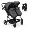 Lightweight Side-by-Side Double Stroller for Twins with Compact Fold, High Landscape Seats, Adjustable Reclining Canopies, for Babies Toddlers - 2 of 4