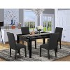 HomeStock 5-Pc Black Finish Solid Wood Top-Rectangular Dining Room Set-Seats 4 - 2 of 4