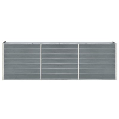 Gray Galvanized Steel Outdoor Raised Garden Bed 94.5" x 15.7" x 30.3"