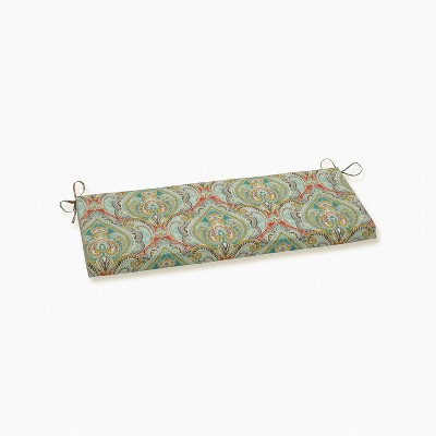 Pretty Witty Reef Outdoor Bench Cushion Blue - Pillow Perfect: Weather-Resistant, Zippered, 45"x18"