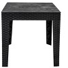Sunnydaze Weather-Resistant Outdoor Side Table with Faux Wood Plank Tabletop - 16.5" Square - Black - 3 of 4