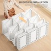 CAVINAS White Portable Wardrobe Closet,Clothes Storage Wardrobe with 11 Cube Compartments,1 Hanging Rod,11 Magnet Doors,Folding Bedroom Armoire - 4 of 4