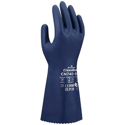 Showa  Chemical-Resistant Gloves,Blue,2XL/11,PR CN740XXL-11