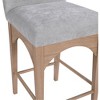 Meridian Furniture,Waldorf Grey Chenille Fabric Stool - 4 of 4