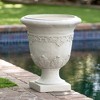 Syemin Outdoor Planters with Special Design, Novely Flower Planter Pot for Garden, Courtyard, Patio, White，16.75"*16.75"*20.25" - 2 of 4