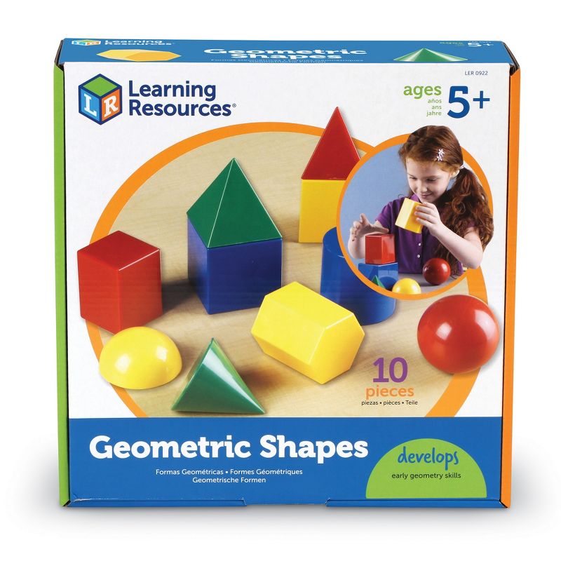 Learning Resources Large 3" Geometric Shapes Set - 10 Pieces, Ages 5+ Geometry for Kids, Math Learning Games for Kids, 3 of 6