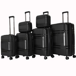 Vynxaria 6-Piece Expandable Hard Shell Luggage - 360 Rotating Wheels, Lightweight Carry On with Password Lock, Unisex Travel Set - 1 of 4