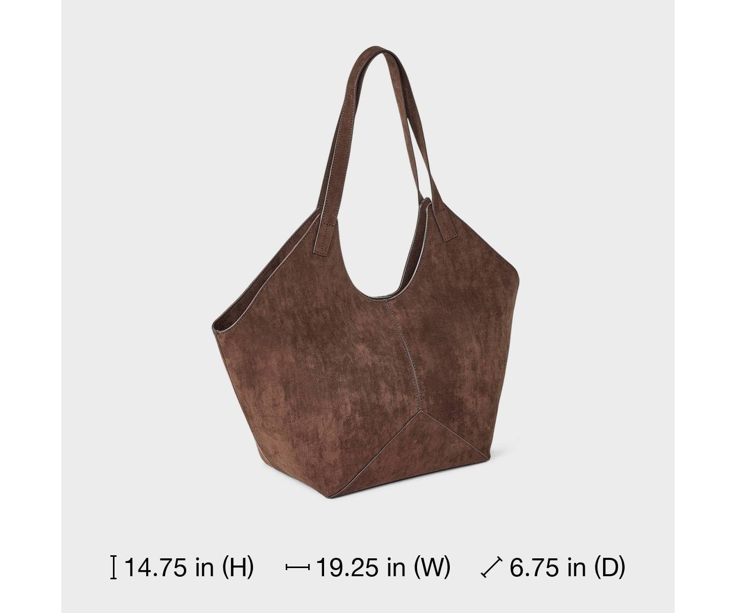 Сумка Universal Thread Slouchy Faux Suede Tote Handbag, цвет: Коричневый — фото 6