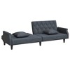 vidaXL Modern Sofa Bed with Armrests - Dark Gray Velvet Convertible Sofa - Comfortable Foam Filling - California Proposition 65 Compliant - 4 of 4