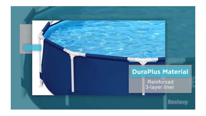 Bestway Steel Pro 10 Foot x 30 Inch Round Framed Above Ground Outdoor Backyard Swimming Pool Set with 330 GPH Filter Pump, Blue, 2 of 8, play video