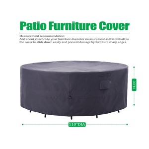 F&J Outdoors Premium Luxury Waterproof Outdoor Patio Round Table Cover- Grey - 1 of 4