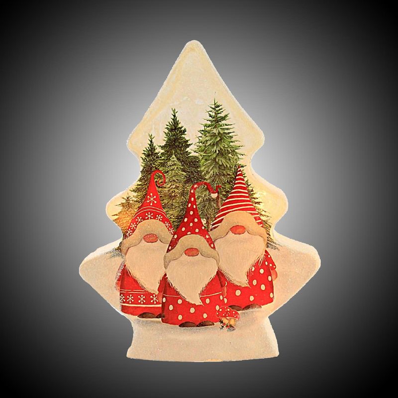 Stony Creek 8.5 Inch Gnomes W/Red Hat Christmas Tree Winter Pines Santa Novelty Sculpture Lights, 2 of 4