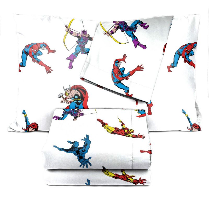 Saturday Park Marvel Comics Avengers Invincible 100% Organic Cotton Sheet Set, 4 of 11