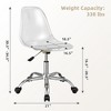 Costway Rolling Acrylic Armless Office Chair Swivel Vanity Chair Adjustable Height - 3 of 4