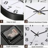 8 Pcs Large Silent Quartz Analog Wall Clocks Round Black 12 Inch Classroom Office School Kitchen Home Bedroom Decorative - 2 of 4