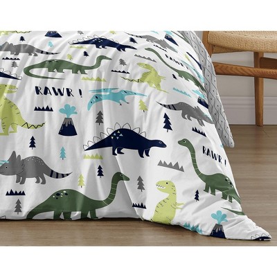 Sweet Jojo Designs Boy Full/Queen Comforter Bedding Set Mod Dinosaur Blue and Green 3pc. — фото 6