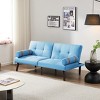 LOVMOR 2-in-1 Futon Sofa Bed w/2 Removable Armrests & Solid Wood Legs,Convertible Sleeper Sofa for Small Space Living Room, Bedroom,Linen - image 2 of 4