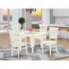 5-Piece Linen White Finish Solid Wood Top - Rectangular Dining Room Set - Seats 4 - 2 of 4