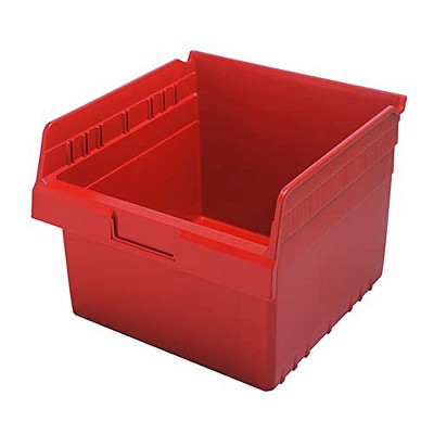 Quantum Storage Systems Economy Shelf Bin, Nesting, 11-5/8"W X 11-1/8"D X 4"H, (7) Divider Slots, Rear Hanglock