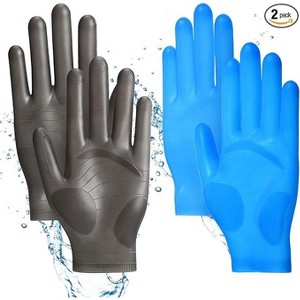 JDICTION 2-Pack Reusable Epoxy Gloves - Black & Blue Silicone Hand Protectors for Resin Crafts & Jewelry Making - 1 of 4