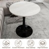 Sapphtopaz Modern Round Dining Table with Black Tapered Pedestal Base Coffee Table with Faux Marble Finish Kitchen Table for Living Room, Light Gray - 4 of 4