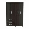 Tiramisubest Black Isla Vista 3-Drawer Armoire Black Wengue - This Versatile Storage Unit Features Three Spacious Drawers - 3 of 4