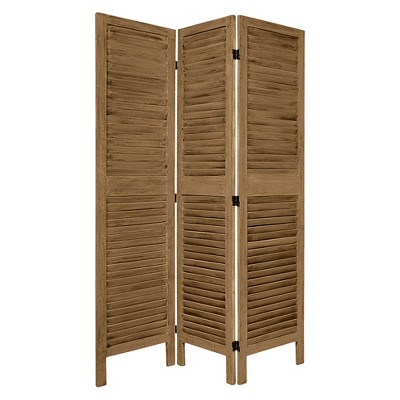5 1/2 ft. Tall 3 Panels Classic Venetian Room Divider Brunt Brown - Oriental Furniture
