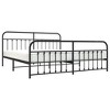 vidaXL Black King Metal Bed Frame with Headboard & Slats, No Mattress, Easy Assembly - 4 of 4