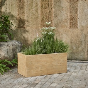 Christopher Knight Home Jean Outdoor Modern Lightweight Concrete Rectangle Planter Box - 1 of 4