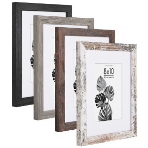 Americanflat Picture Frame Set With Mat - Perfect for Farmhouse Decor - 4 Pack - 1 of 4