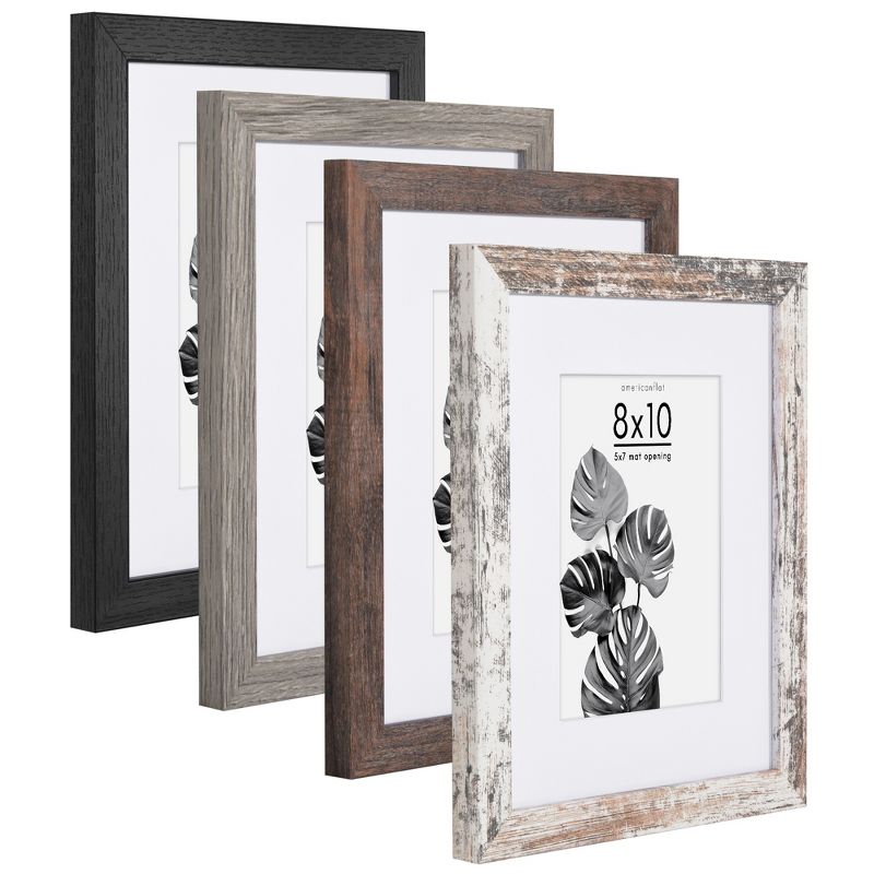 Americanflat Picture Frame Set With Mat - Perfect for Farmhouse Decor - 4 Pack, 1 of 7